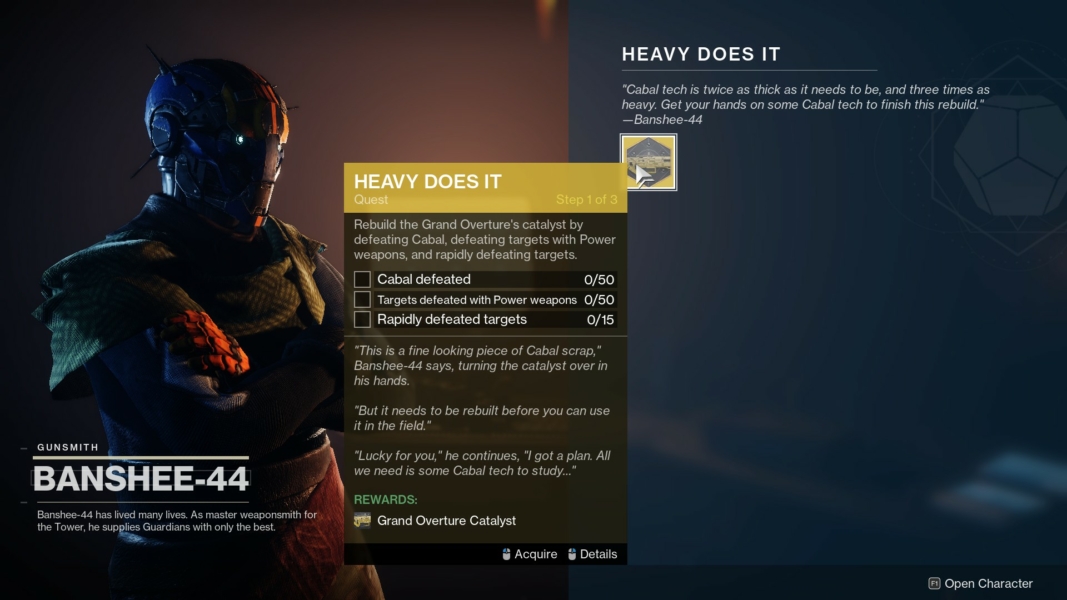 Destiny 2 Witch Queen Grand Overture Catalyst Heavy Does It Guide